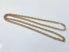 A 9ct gold flat link necklace, length 65cm CONDITION REPORT: 22.