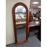 A late 19th century mahogany dome topped hall mirror