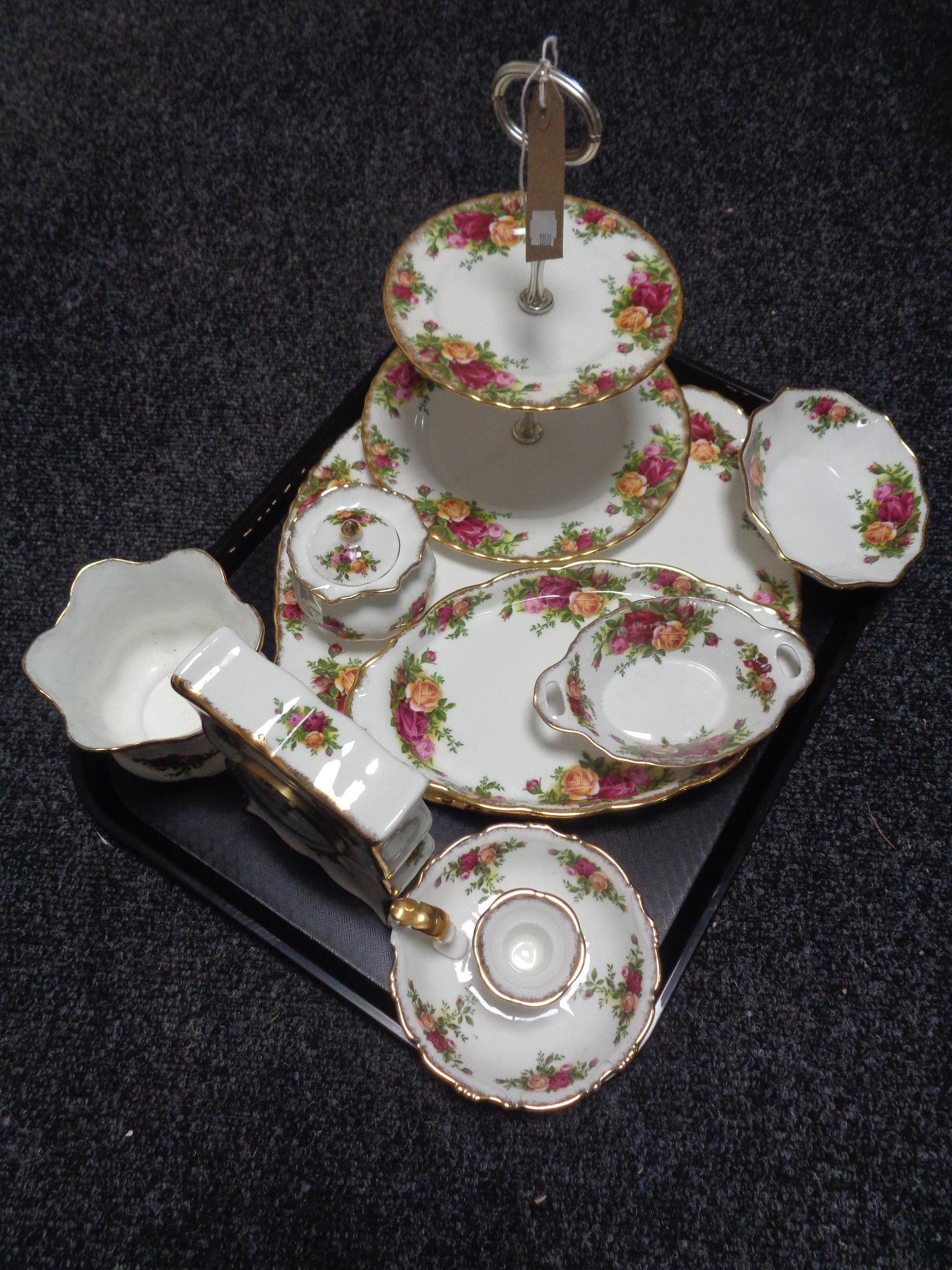 Forty two pieces of Royal Albert Old Country Roses tea china and cabinet china