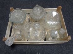 A crate of a large quantity of 20th century pressed glass