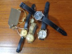 A collection of six assorted ladies and gents wristwatches; Accurist, Timex, Sekonda,