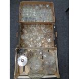 Three boxes of assorted glass ware