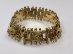 An antique yellow metal bracelet,