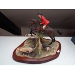 A Border Fine Arts figure 'Halloa Away', by Anne Wall, limited edition 262/500, on wooden stand,
