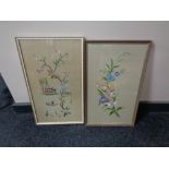 Two framed needlework panels