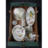 A box of Royal Worcester Evesham, Hornsea vases,