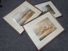 Three framed T Mcardle signed prints - St.