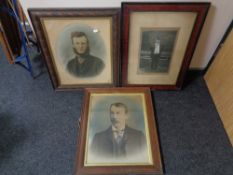 Three Edwardian framed photographs of gentlemen