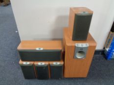 A JBL surround sound speaker system