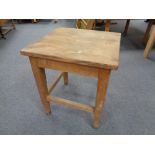 A 20th century pine square occasional table