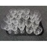 A tray of assorted drinking glasses