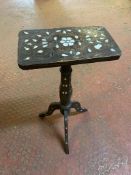 A 19th century Syrian pedestal table with mother of pearl inlay