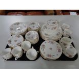 Two trays containing seventy-three pieces of Minton Marlow china tea and dinner ware