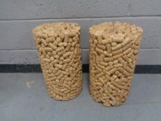 A pair of wine cork stools