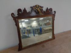 A 19th century mahogany Chippendale style wall mirror