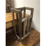 A 20th century stick stand with lift out metal tray