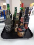 A tray of ten assorted bottles of alcohol - Tia Maria,