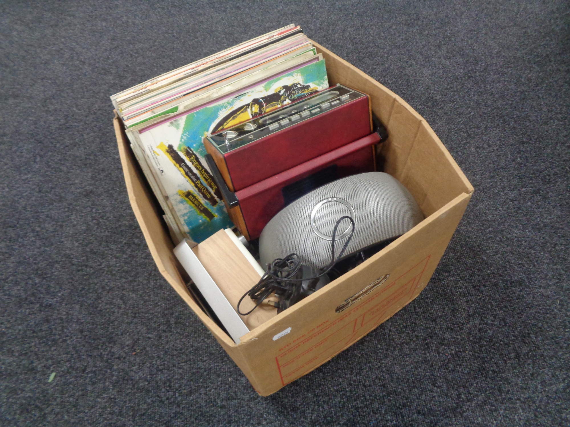 A box of three radios including vintage Roberts radio,