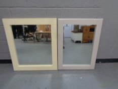 Two contemporary wall mirrors