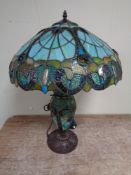 A Tiffany style leaded glass table lamp