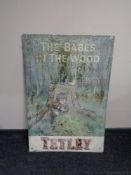 A 20th century metal pub sign 'The Babes in the Wood' 'Tetleys Brewery'