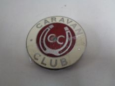 A vintage motor car badge - The Caravan club