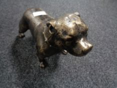 A cast iron pit bull figure