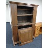 A 19th century continental oak double door pantry cupboard (a/f)