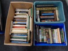 Two crates and a box of books, cookery, gardening, history,