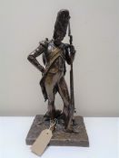 A fine quality Victorian bronze figure of a Napoleonic Grenadier,