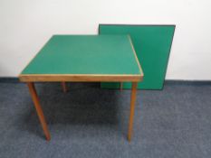 Two baize topped card tables