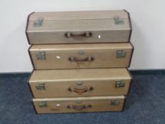 A set of four mid 20th century Karl Baisch Mercedes luggage cases CONDITION REPORT: