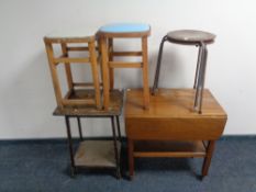 A 20th century mahogany flap sided trolley,