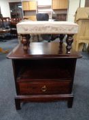 A Stag Minstrel bedside stand and a footstool