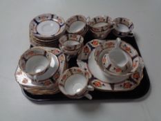 A tray of thirty-eight piece Tuscan floral pattern tea service