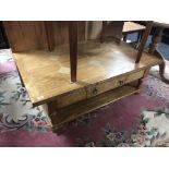 A Barker & Stonehouse coffee table with undershelf with travertine inlay