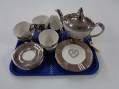 A mid century Royal Winton 25th Anniversary tea set (20)