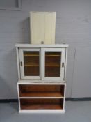 A set of 20th century painted pine open shelves,