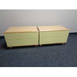 A pair of Hulsta beech two drawer chests