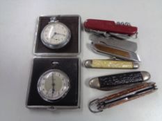 A cased chrome plated Smiths Empire pocket watch together with a further Ingersoll pocket watch and