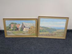 Two 20th century continental school Carl Johannes Jensen oils on canvas,