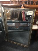 A gilt framed bevelled edged mirror