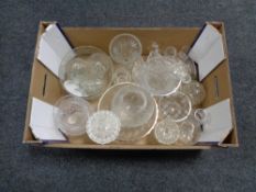 A box containing 20th century glass ware