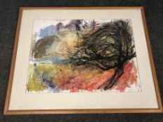 Dave Pearson (1938 - 2008) : Abstract Study with Tree, watercolour, signed in pencil, dated '83,