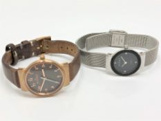 Two lady's Skagen wristwatches,