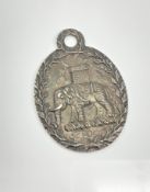 A rare Georgian Liver Company badge depicting an elephant, maker IB, London 1792,