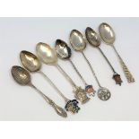 Seven silver spoons for Braemar, Southport, Windermere, Warwick Castle etc.