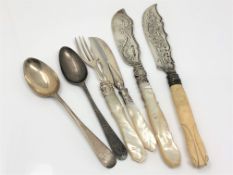 A group of Georgian and later silver cutlery