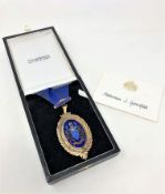 A large silver gilt and enamelled medallion awarded to Alderman Joan Greenfield MBE (Gateshead)