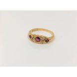 An antique 18ct gold ruby and diamond ring, size L CONDITION REPORT: 2.